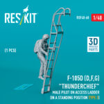 F-105 (D,F,G) "Thunderchief" male pilot on access ladder (in a standing position - type 3) (1 pcs) (3D Printed) (1/48) - Image 3