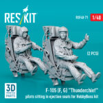 F-105 (F, G) "Thunderchief" pilots sitting in ejection seats for HobbyBoss kit (2 pcs) (3D Printed) (1/48) - Image 2
