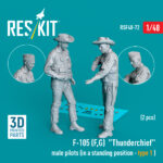 F-105 (F, G) "Thunderchief" male pilots (in a standing position - type 1) (2 pcs) (3D Printed) (1/48)