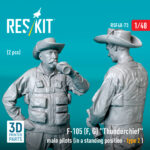 F-105 (F, G) "Thunderchief" male pilots (in a standing position - type 2) (2 pcs) (3D Printed) (1/48) - Image 3