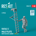 Rafale C male pilot (with access ladder - type 1) (1 pcs) (3D Printed) (1/48)