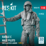 Rafale C male pilot (with access ladder - type 1) (1 pcs) (3D Printed) (1/48) - Image 2