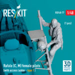 Rafale (C, M) female pilot (with access ladder - type 1) (1 pcs) (3D Printed) (1/48) - Image 2