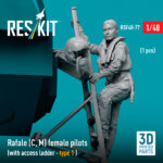 Rafale (C, M) female pilot (with access ladder - type 1) (1 pcs) (3D Printed) (1/48) - Image 3
