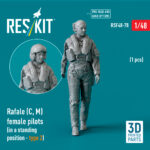 Rafale (C, M) female pilot (in a standing position - type 2) (1 pcs) (3D Printed) (1/48)