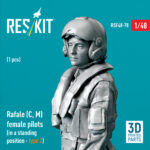 Rafale (C, M) female pilot (in a standing position - type 2) (1 pcs) (3D Printed) (1/48) - Image 2