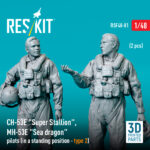 CH-53E "Super Stallion", MH-53E "Sea dragon" pilots (in a standing position - type 2) (2 pcs) (3D Printed) (1/48) - Image 2