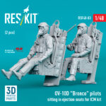 OV-10D "Bronco" pilots sitting in ejection seats for ICM kit (2 pcs) (3D Printed) (1/48) - Image 2