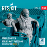 Female driver for US NAVY A/S32A-49 Deck Tractor (scene 1) (1 pcs) (3D Printed) (1/48) - Image 2