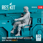 Male driver for US NAVY A/S32A-49 Deck Tractor (scene 3) (1 pcs) (3D Printed) (1/48) - Image 2