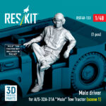 Male driver for A/S-32A-31A Mule Tow Tractor (scene 1) (1 pcs) (3D Printed) (1/48) - Image 2