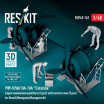 PBY-5/5A/ OA-10A Catalina Engine maintenance platform (2 pcs) with service crew (5 pcs) for Revell/Monogram/Hasegawa kit (3D Printed) (1/48) - Image 3