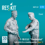 F-105 (F, G) Thunderchief male pilots (in a standing position - type 1 ) (2 pcs) (3D Printed) (1/72) - Image 2
