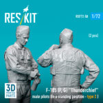 F-105 (F, G) Thunderchief male pilots (in a standing position - type 2 ) (2 pcs) (3D Printed) (1/72) - Image 3