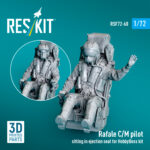 Rafale C/M pilot sitting in ejection seat for HobbyBoss kit (1 pcs) (3D Printed) (1/72)