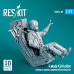 Rafale C/M pilot sitting in ejection seat for HobbyBoss kit (1 pcs) (3D Printed) (1/72) - Image 2
