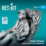 Rafale C/M pilot sitting in ejection seat for HobbyBoss kit (1 pcs) (3D Printed) (1/72) - Image 3