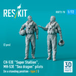 CH-53E Super Stallion, MH-53E Sea dragon pilots (in a standing position - type 2) (2 pcs) (3D Printed) (1/72) - Image 2