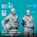 CH-53E Super Stallion, MH-53E Sea dragon pilots (in a standing position - type 2) (2 pcs) (3D Printed) (1/72) - Image 3