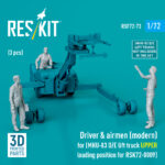 Driver & airmen (modern) (3 pcs) (MHU-83 D/E lift truck UPPER loading position for RSK72-0009) (3D Printed) (1/72)