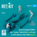 Driver & airmen (1960+) (3 pcs) (MJ-4 Jammer (MHU-83 B/E) Early lift truck for RSK72-0006 & for RSK72-0007) (scene 2) (3D Printed) (1/72) - Image 2