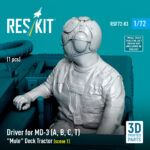 Driver for MD-3 (A, B, C, T) Mule Deck Tractor (scene 1) (1 pcs) (3D Printed) (1/72) - Image 2