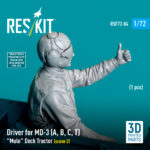 Driver for MD-3 (A, B, C, T) Mule Deck Tractor (scene 2) (1 pcs) (3D Printed) (1/72) - Image 3