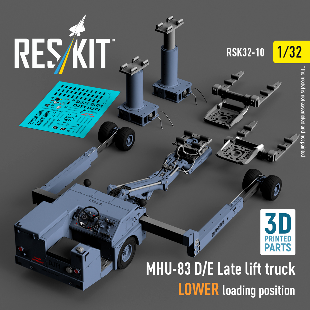 rsk32-0010_1 MHU-83 D/E Late lift truck LOWER loading position (3D Printed model kit) (1/32) - Image 1