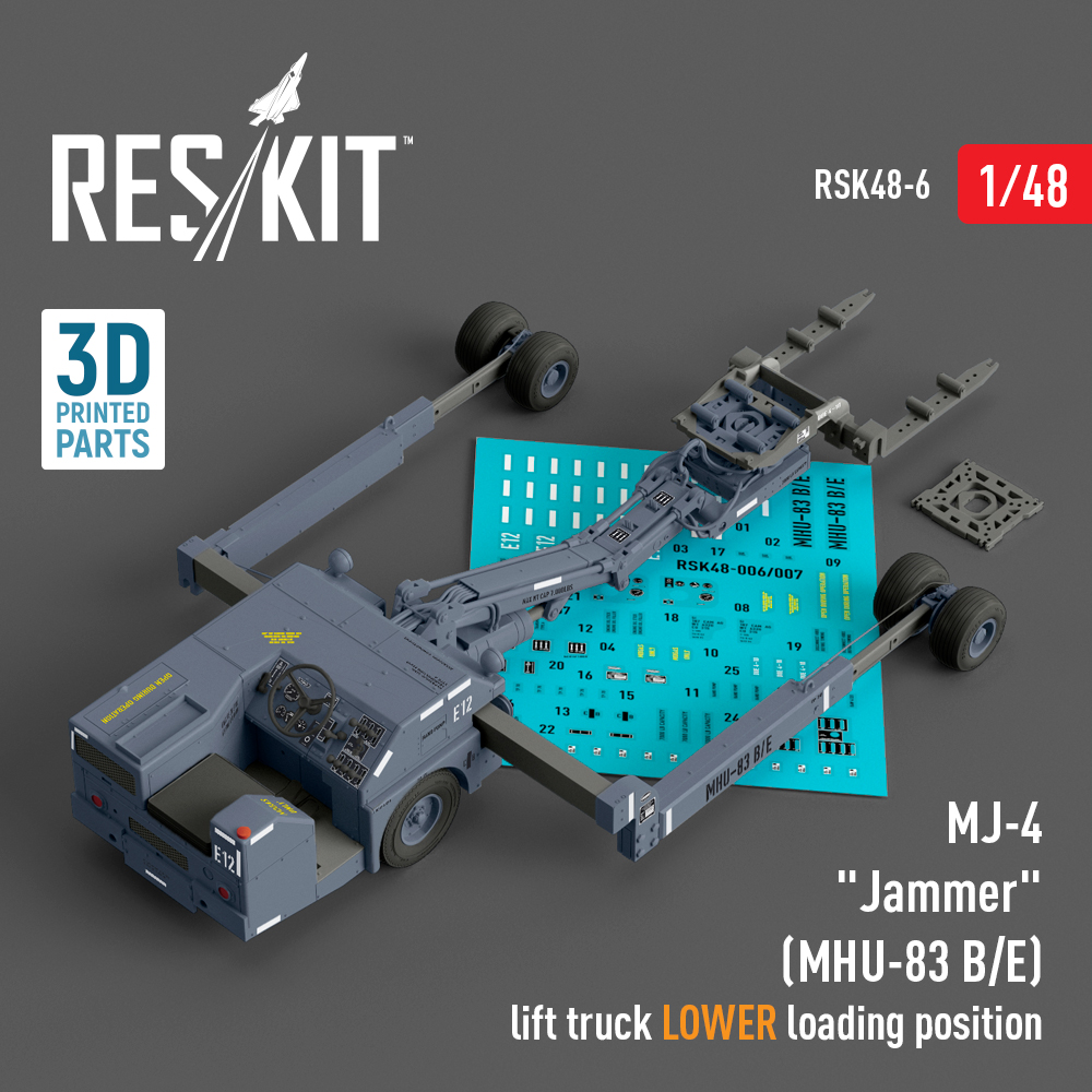 rsk48-0006_1 MJ-4 "Jammer" (MHU-83 B/E) Early lift truck LOWER loading position (3D Printed model kit) (1/48) - Image 1
