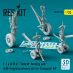 F-14 (A,B,D) Tomcat landing gear with weighted wheels set for Trumpeter kit (3D Printed) (1/32)