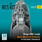 Mirage 2000B cockpit (Basic edition with 3D decals)  for Kitty Hawk / Zimimodel kit (3D Printed) (1/32) - Image 3