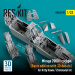 Mirage 2000N cockpit (Basic edition with 3D decals)  for Kitty Hawk / Zimimodel kit (3D Printed) (1/32)
