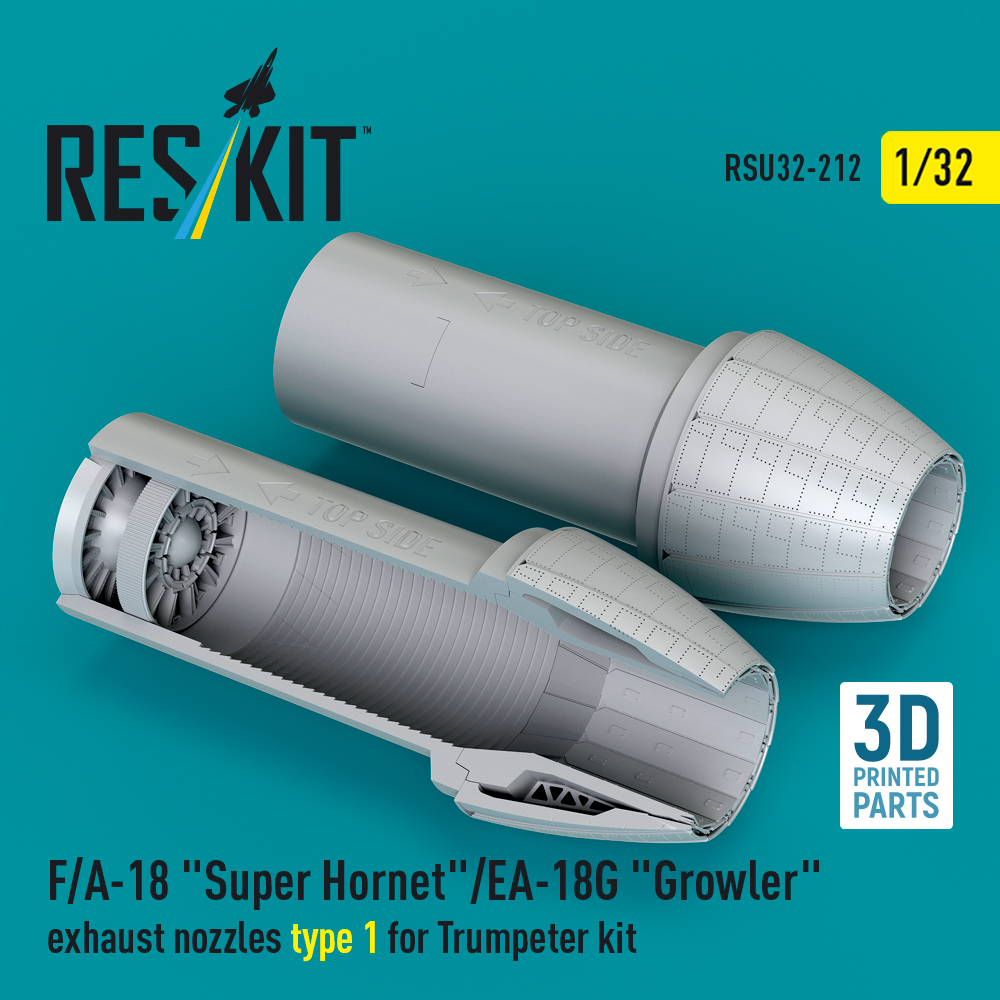 rsu32-0212_1 F/A-18 Super Hornet/EA-18G Growler exhaust nozzles type 1 for Trumpeter kit (3D Printed) (1/32) - Image 1