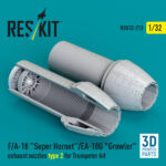 F/A-18 Super Hornet/EA-18G Growler exhaust nozzles type 2 for Trumpeter kit (3D Printed) (1/32)