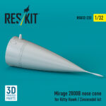 Mirage 2000B nose cone for Kitty Hawk / Zimimodel kit (3D Printed) (1/32)