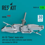 AH-1G Cobra main rotor with dust and debris deflector (sand shields) late version for ICM kit (3D Printed) (1/35)