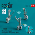 F-14 (D) "Tomcat" landing gear with weighted wheels set for AMK kit (Resin & 3D Printed) (1/48)