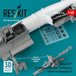A-7E "Corsair II" air intakes, wheel bays, landing gear, wheels for Hasegawa kit (3D Printed) (1/48) - Image 3