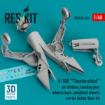 F-105 Thunderchief air intakes, landing gear with wheels bays and weighted wheels set for Hobby Boss kit (3D Printed) (1/48)