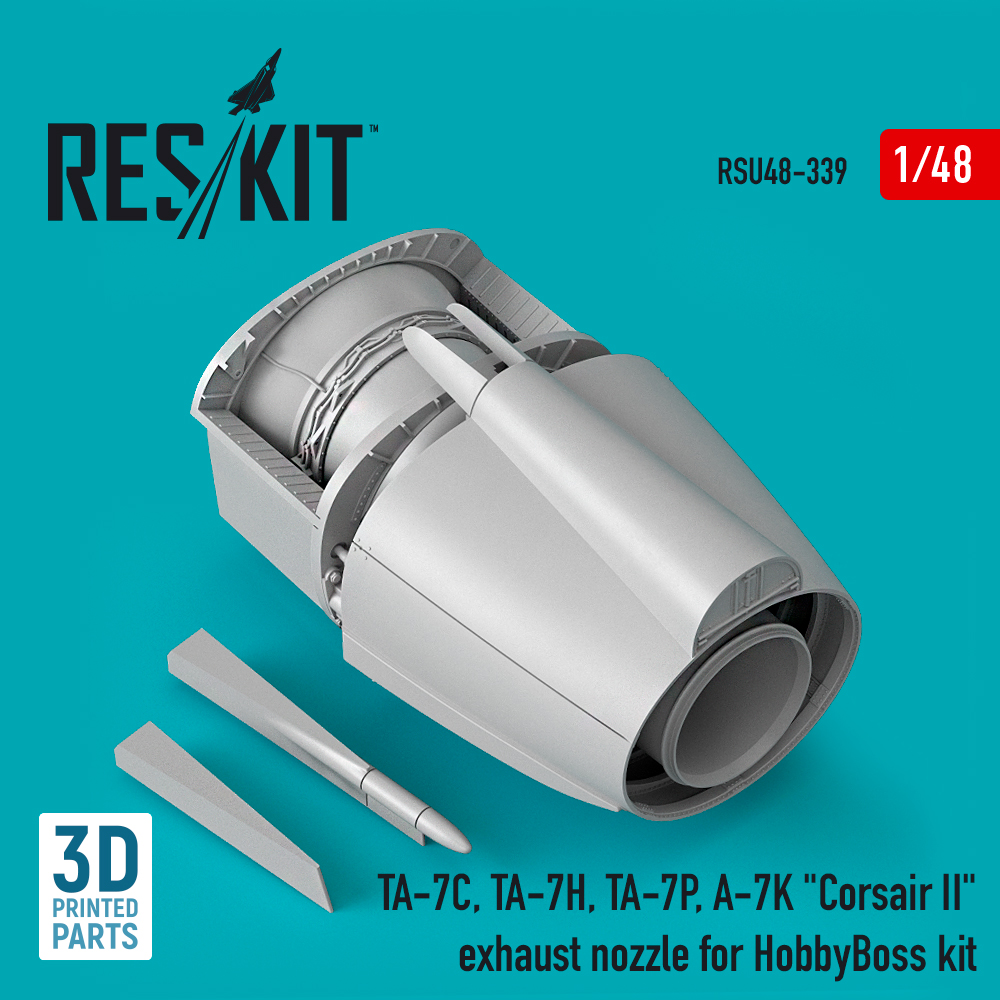 rsu48-0339_1 TA-7C, TA-7H, TA-7P, A-7K "Corsair II" exhaust nozzle for HobbyBoss kit (3D Printed) (1/48) - Image 1