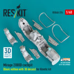 Mirage 2000D cockpit (Basic edition with 3D decals) for Kinetic kit (3D Printed) (1/48) - Image 3