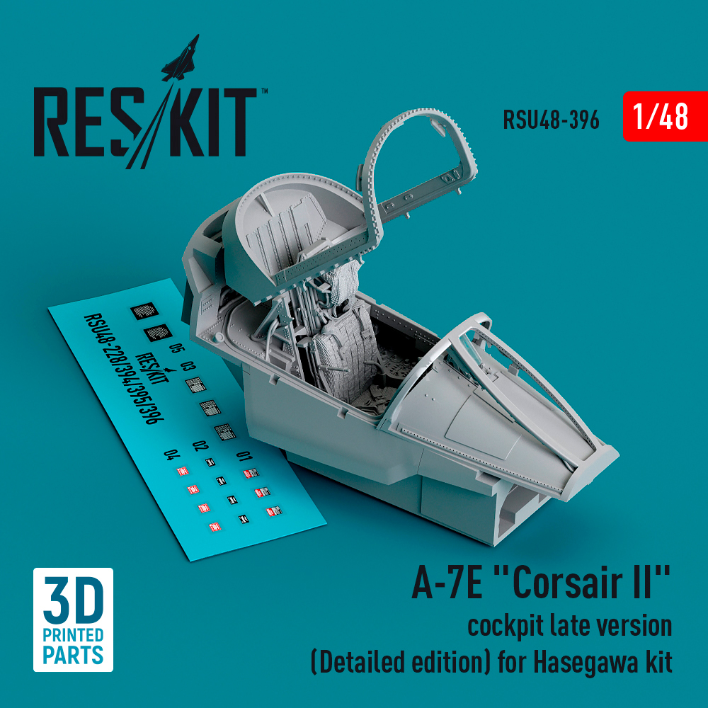 rsu48-0396_1 A-7E Corsair II cockpit late version (Detailed edition) for Hasegawa kit (3D Printed) (1/48) - Image 1