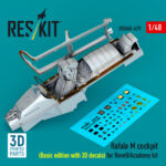 Rafale M cockpit (Basic edition with 3D decals) for Revell/Academy kit (3D printed) (1/48)