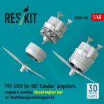 PBY-5/5A/ OA-10A "Catalina" propellers, engines & cowlings (closed engines bay) for Revell/Monogram/Hasegawa kit (3D Printed) (1/48) - Image 3