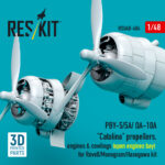 PBY-5/5A/ OA-10A "Catalina" propellers, engines & cowlings (open engines bay) for Revell/Monogram/Hasegawa kit (3D Printed) (1/48) - Image 2