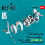 PBY-5/5A/ OA-10A "Catalina" propellers, engines & cowlings (open engines bay) for Revell/Monogram/Hasegawa kit (3D Printed) (1/48) - Image 3