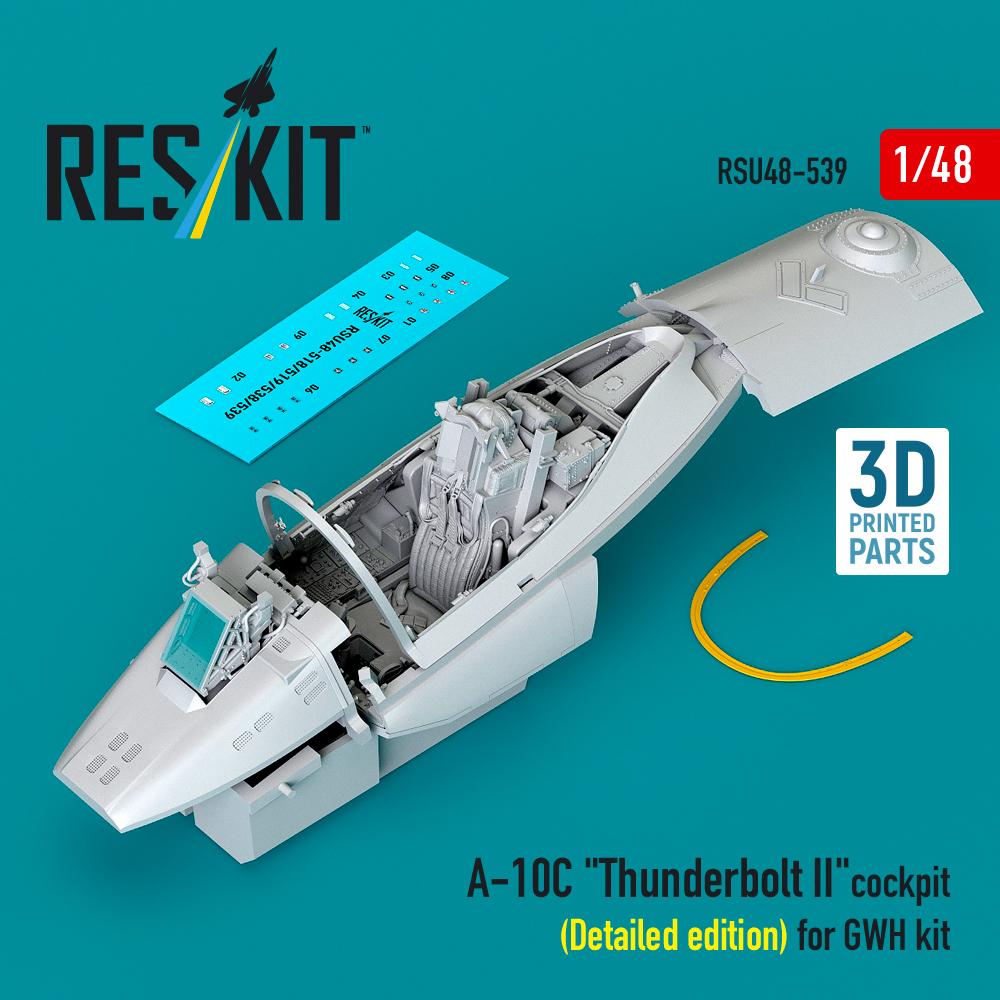 rsu48-0539_1 A-10C "Thunderbolt II" cockpit (Detailed edition) for GWH kit (3D Printed) (1/48) - Image 1