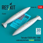 Tornado F3/GR1/GR4 1500L underwing fuel tanks (riveted) (RAF/RSAF) (2 pcs) (3D Printed) (1/48)