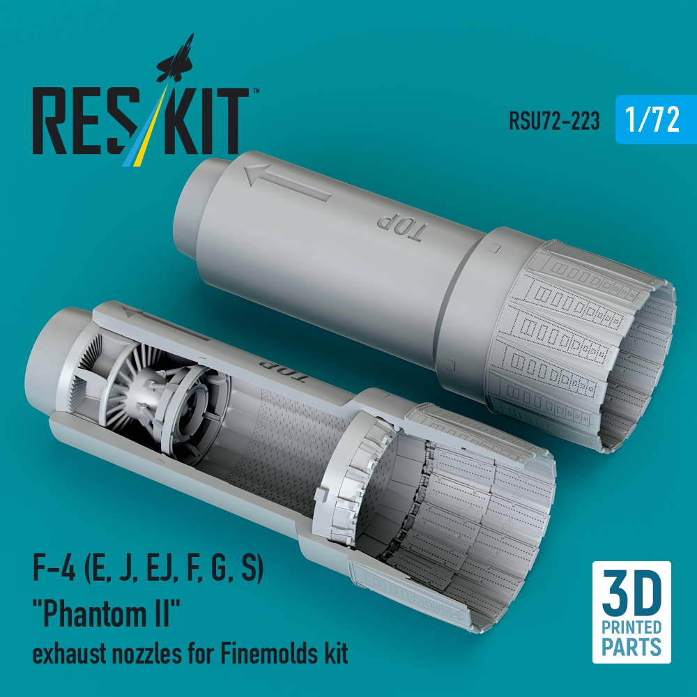 rsu72-0223_1 F-4 (E, J, EJ, F, G, S) "Phantom II" exhaust nozzles for Finemolds kit (3D Printed) (1/72) - Image 1