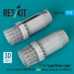 F-15 "Eagle/Strike Eagle" (A,B,C,D,E early,J) F100-PW-220 open exhaust nozzles for Fine Molds kit (3D Printed) (1/72) - Image 3